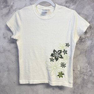 Vintage Crazy Shirts Womens Shirt White Large Floral Flowers